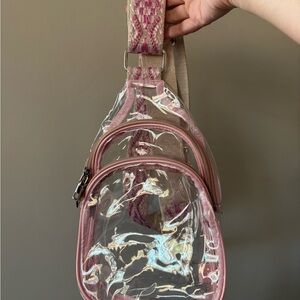 Cluci Pink Transparent Backpack